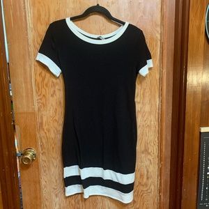 Black and Cream T Shirt Dress